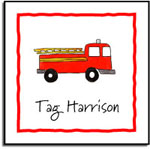 Kelly Hughes Designs - Vinyl Gift Stickers (Firetruck - Kids) (s366)