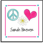 Kelly Hughes Designs - Vinyl Gift Stickers (Peace & Love - Kids) (s370)