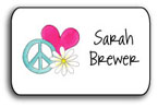 Kelly Hughes Designs - Vinyl Gift Stickers (Peace & Love - Kids) (sv370)