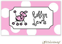 Little Lamb Design Gift Stickers - Pink Poodle