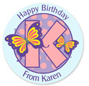 Name Doodles - Large Round Gift Stickers (Dotty Butterfly) (111A-D21)