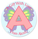 Name Doodles - Large Round Gift Stickers (Pastel Butterfly) (111B-D21)