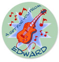 Name Doodles - Large Round Gift Stickers (Jazzy Guitar) (GDMQ-D14)