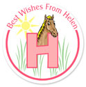 Name Doodles - Large Round Gift Stickers (Alpha Animals Pink) (NDGA-D21)