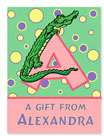 Name Doodles - Large Rectangle Gift Stickers (Alpha Animals Pink) (NDGB-G21)