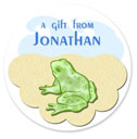 Name Doodles - Large Round Gift Stickers (Splashy Frog) (OTSA-D5)