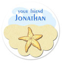 Name Doodles - Large Round Gift Stickers (Splashy Starfish) (OTSD-D5)