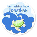 Name Doodles - Large Round Gift Stickers (Splashy Turtle) (OTSG -D5)