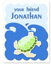 Name Doodles - Large Rectangle Gift Stickers (Splashy Turtle) (OTSG -G5)