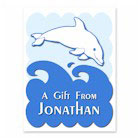 Name Doodles - Large Rectangle Gift Stickers (Splashy Dolphin) (OTSI-G5)