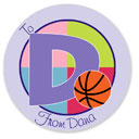 Name Doodles - Large Round Gift Stickers (Sporty Basketball Lilac) (SBKB-D13)