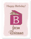 Name Doodles - Large Rectangle Gift Stickers (Whimsical Bunny Pink) (WAD-G12)