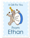 Name Doodles - Large Rectangle Gift Stickers (Whimsical Drums Blue) (WAE-G5A)
