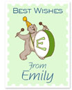 Name Doodles - Large Rectangle Gift Stickers (Whimsical Drums Green) (WAE-G5B)