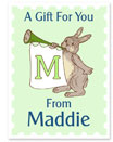 Name Doodles - Large Rectangle Gift Stickers (Whimsical Rabbit Green) (WAF-G5B)