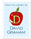Name Doodles - Large Rectangle Gift Stickers (Whimsical Apple Blue) (WAK1-G5A)