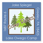 Name Doodles - Square Address Labels/Stickers (Pine Trees Blue - Camp)