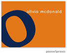 PicMe Prints - Gift Stickers - Alphabet Navy on Tangerine - NO MOTIF (SCXME1586)