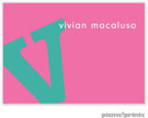 PicMe Prints - Gift Stickers - Alphabet Turquoise on Bubblegum - NO MOTIF (SCXME1594)