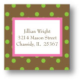 Polka Dot Pear Design - Small Square Stickers (207ss)