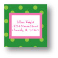 Polka Dot Pear Design - Small Square Stickers (206ss)