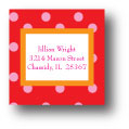 Polka Dot Pear Design - Small Square Stickers (211ss)