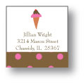 Polka Dot Pear Design - Small Square Stickers (226ss)