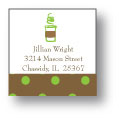 Polka Dot Pear Design - Small Square Stickers (229ss)