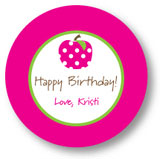Polka Dot Pear Design - Round Stickers (505r - Sweet Apple) (505r)