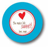 Polka Dot Pear Design - Round Stickers (Valentines Day 1)
