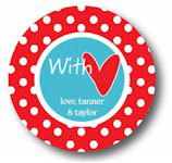 Polka Dot Pear Design - Round Stickers (Valentines Day 2 - 1298r)