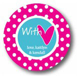 Polka Dot Pear Design - Round Stickers (Valentines Day 4)