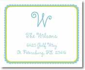 Stacy Claire Boyd Gift Stickers - Blue Round Ruffled Border   (78340)