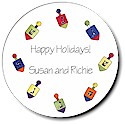 Sugar Cookie Holiday Gift Stickers - Dreidels