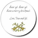 Sugar Cookie Holiday Gift Stickers - Horns
