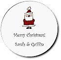 Sugar Cookie Holiday Gift Stickers - Santa