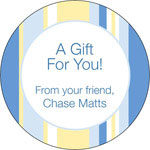 Gift Stickers by iDesign - Stripes Blue & Yellow (Everyday)