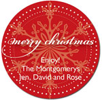 Gift Stickers by iDesign - Merry Christmas Red Snowflake (Holiday)