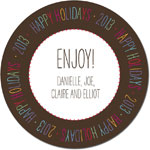 Gift Stickers by iDesign - Colorful Happy Holidays (Brown) (Holiday)