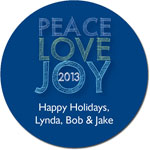 Gift Stickers by iDesign - Peace Love Joy (Blue) (Holiday)