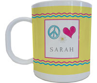 Kelly Hughes Designs - Mugs (Peace Love Eat) (mug838)