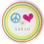 Kelly Hughes Designs - Melamine Plates (Peace Love Eat) (plt838)