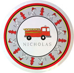 Kelly Hughes Designs - Melamine Plates (Firetruck) (plt854)
