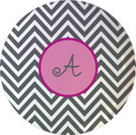 Kelly Hughes Designs - Melamine Plates (Grey Chevron) (plt907)