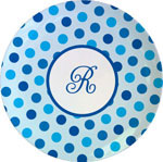 Kelly Hughes Designs - Melamine Plates (Blue Dots) (plt913)