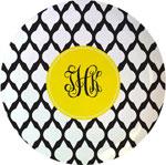 Kelly Hughes Designs - Melamine Plates (Black Lattice) (plt921)