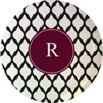 Kelly Hughes Designs - Melamine Plates (Bordeaux Lattice) (plt923)
