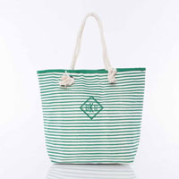 Knotted Rope Totes by CB Station (Emerald Striped)