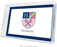 Boatman Geller Lucite Trays - Crest Tennis (Large) (#LTL2)