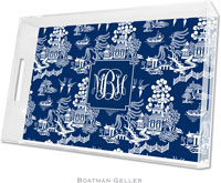 Boatman Geller Lucite Trays - Chinoiserie Navy (Large - Pre-Set) (#LTLH5)
